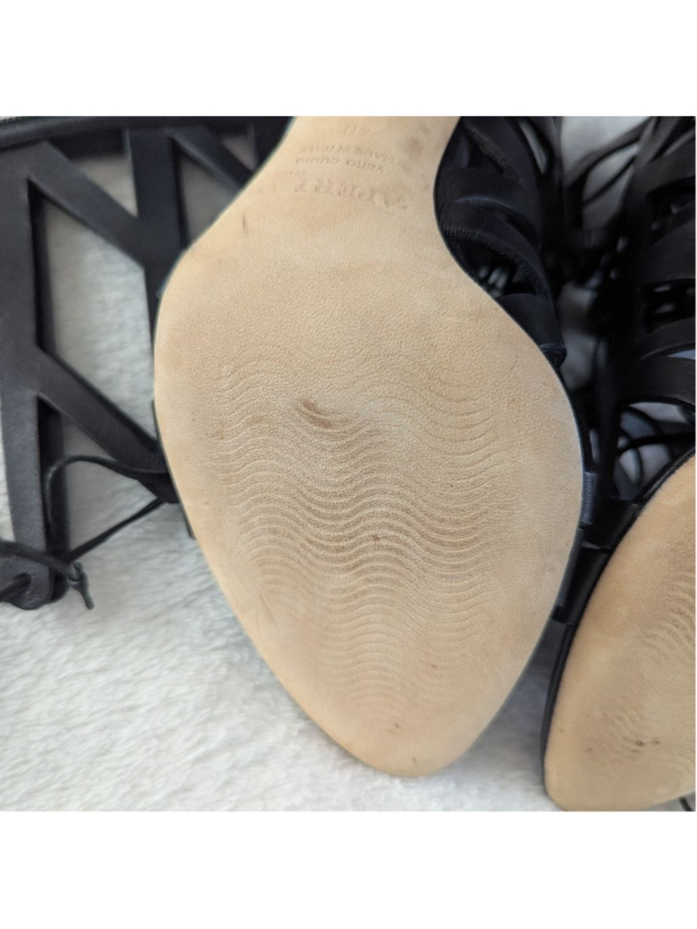 Aperlai Gladiator Black Clear Heels Size 40 - Picture 7 of 14